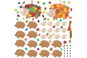 RCYHCY 12 Stück Bastelset Herbst Kinder, Igel Bastelsets Kinders, Igel Filz Basteln, Herbst Kränze Bastelset für Kinder, moosgummi bastelset kinders, für Jahre Jungen Mädchen Geschenk Herbstdeko (Herbst)