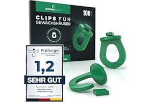 RASENWERK® - 100 clips de serre innovants avec encoche – Support stable pour plantes – Compatible avec les marques Zelsius, Deuba etc. – Fabriqué en Allemagne