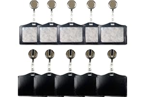 DREAM HORSEX 10 Pièces Porte Carte Horizontal, Badge Rétractable, Titulaire de Carte d'Identité Badge Carte de Travail, Porte-badge Horizontal Porte-badge Pièces