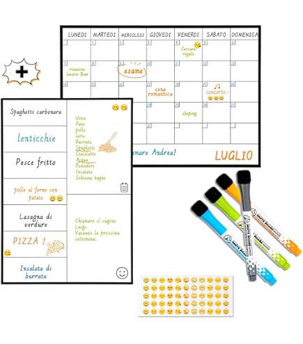 Calendario Magnetico Da Frigorifero Trasparente - Lavagna Mensile 40x30 Cm Con Penne E Accessori - Foto 7