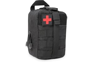 BITUOR Taktische Taschen MOLLE, EMT Kleine Pouch, wasserdichte Molle Tasche, Tactical Pouch Bag, Rip-Away Pouches, Militär Kompakt Gürteltasche für Outdoor, Camping, Reisen, Abenteuer (Schwarz)