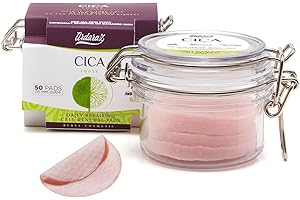 Ardaraz Discos de Renovación Celular con Asiaticoside y CiCa. Exfoliante facial suave con efecto Regenerador Anti Acné. Peeling quimico facial de uso diario limpiador de poros. 50 discos algodón