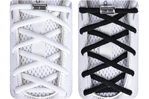 Olukssck Cordones Elásticos Sin Nudo con Hebilla Metal | Elásticos Cordones para Zapatillas | Cordones Elásticos Zapatos Adultos Niños - No es Necesario Atar Cordones de Zapatos[2 Pares]