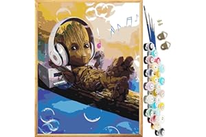 JanFebMar Peinture Numero Adulte, Acryliques Peinture par Numéros pour Adultes Débutants Enfants Peinture a Numero Adulte Peinture avec 4 Pinceaux Sans cadre 40×50 cm