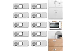 ANCUIOYZ 10 Stück Kindersicherung Schrank, Schrank und Schubladensicherung Kindersicherung Baby Türsicherung, Einklemmschutz für Kühlschrank, Schubladenschloss, Kein Bohren Erforderlich