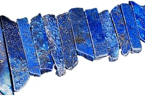 AITELEI Natural Crystal Points Beads Irregular Flat Strip Loose Stick Beads Gemstone for Jewelry Making Healing Crystal Polished/Raw Quartz Top Drilled (Lapis Lazuli)
