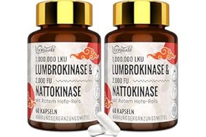 VEENUULE Lumbrokinaza 100 mg na porcję (maksymalna aktywność - 1 000 000 LKU), suplement lumbrokinazy z 100 mg nattokinazy (2 000 FU), niemodyfikowany genetycznie, bezglutenowy, 120 kapsułek
