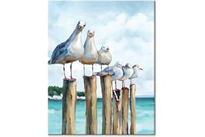 LZLHDE Paint by Numbers for Adults Animal Gull, Painting by Numbers for Adults Beginner, Easy Diy Oil Painting Kits on Canvas with Paint Brushes Acrylic for Home Decor or Bathroom Wall Art 16 X 20 Inch