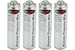 EASY SHOPPING GoSystem Garden Weed Wand Gas Weed Killer Burner Blaster Burning Torch and Gas Canisters Refill for Camping Stove Blowtorch BBQ (4 x Go Can 350g Only)