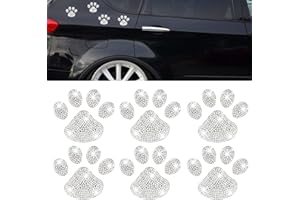 6 pezzi di Strass Autoadesivo Della Decorazione Dell'auto, DaKuan Lucido Cane Artiglio di Cristallo Adesivo per Auto Accessori per Auto per Paraurti Auto Finestra Frigorifero Decorazione Laptop
