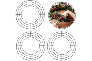 POPOYU 3 Pezzi Ghirlanda Metallico Cornice Ghirlanda Di Filo Natalizia,8 Pollici Anelli Per Ghirlande,Metallico Cornice ad Anello per Natale Halloween Decorazioni Casa Fai-da-Te Artigianato