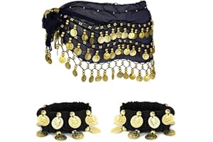 XDGBGFN Bauchtanz Hüfttuch mit Armband, Damen Bauchtanz Accessoires Gürtel Chiffon Hüfttuch Bauchtanz Hüfttuch Gürtel