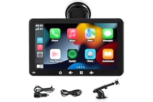 Alltolink Autolink Schermo per Auto, 7''Schermo Portatile,Touchscreen Intelligente con CarPlayy Wireless, Compatibile con Controllo Vocale, BT 5.0, Funzione Mirror Screen, Adatto a Diversi Veicoli.