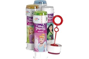 DULCOP - Bańki Disney Princess - Bańki mydlane - 60 ml - 047023 - Wielokolorowe - Plastik - Oficjalna Licencja - Zabawka dla Dzieci - Gra na Świeżym Powietrzu - Od 3 lat