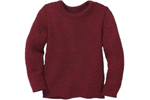 Disana Aran-Pullover Kinder - 100% Bio-Merino – atmungsaktiv & kuschelig warm - Unisex Gr. 86-140 - nachhaltig & fair - ideal für kalte Tage Dank fluffigem Strick - Made in Germany