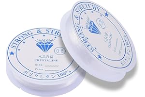 SAIZONE Gummifaden für Armbänder,2 Pcs Schmuckfaden,0.6 mm und 0.8 mm Armband Gummiband Elastisch,Elastisches Band für Armbänder,Elastische Schnur für Perlenschmuck Armbänder Basteln,Perlonfaden Transparent