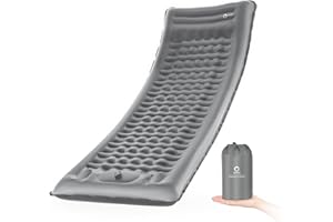 QPAU Camping Sleeping Pad, Camping Mat, Enhanced Support for Healthy Comfort Sleep, with Built-in Foot Pump, 12 CM Durable Sleeping Mattress for Camping, Hiking, Backpacking and Home - Grey-1