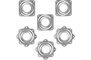 NEWELLSAIL Quadratisch Drehteller 360 Grad Lazy Susan Kugellager Schwenkplatte 3 Zoll Metall Drehscheibe für TV-Tisch, Esstisch, Anzeigen-Regal, Möbel 6 Stück (Silber)
