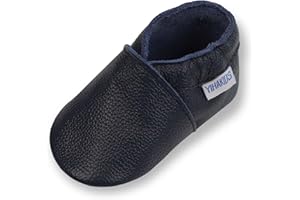 YIHAKIDS Chausson Cuir Bébé Chaussons Cuir Souple Bébé Fille Garçon Premiers Pas Mignon Chausson Bebe Antidérapante 0-6 Mois-2 Ans