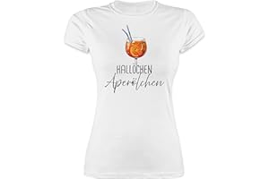 Shirtracer - Shirt Damen - Karneval & Fasching - Hallöchen Aperölchen I Aperol Spritz Mädelsabend I Aperol Spritz Geschenk