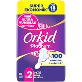 Orkid Platinum Hijyenik Ped Uzun (Boy 2) S&uuml;per Ekonomik Paket 18 Adet Ped