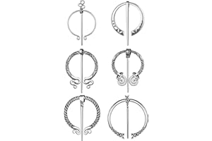 Cindeer 6 Piezas de Broches de Vikingo Vintage de Halloween Pin Medieval de Aleación Clip de Capa Penanular Hebilla de Chal Celta Alfiler de Bufanda para Mujer