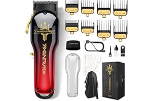 SUPRENT® PRO Tondeuse à Cheveux Professionnelle Pour Homme -Tondeuse Cheveux Hommes de Lame avec Revêtement DLC & Moteur Sans Balais - Kit Coupe de Cheveux Rechargeable - Cadeau Pour Homme (Rouge)