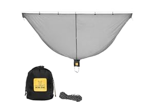 Wise Owl Outfitters Bug Net - The SnugNet Mosquito Net for Hammocks - Premium Quality, Waterproof, Mesh Netting w/Double-Sided Zipper - Essential Camping Gear, Black