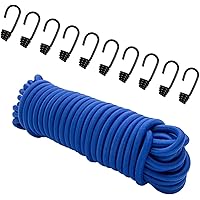 Dreamprint Expanderseil 10 m Blau 6 mm Gummiseil Gummischnur Spannseil Planenseil Gummileine elastisches Seil mit 10…