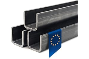 Stahl-Shop24 U-Eisen roh aus S235JR 50 x 50 mm x Stärke 4 mm - gekantetes U-Stahlprofil für Handwerk - Länge - 1500 mm