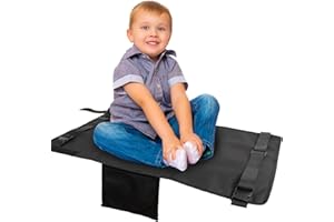 HERBYD Toddler Airplane Bed, Toddler Airplane Seat Extender Aeroplane Bed for Children Portable Airplane Foot Hammock for Kids Toddler Baby Plane Travel Essentials to Lie Down Rest on Plane(Black)