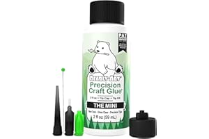 Bearly Art Precision Craft Glue - The Mini - 2fl oz with Tip Kit - Acid Free Archival - Strong Hold Adhesive - Ideal for Fine Paper Crafting Scrapbooking and Card Making - Made in USA