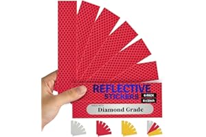 SOLNIT Realizzato in nastro riflettente di qualità diamante 983, striscia di sicurezza, DOT-C2/FMVSS108, adesivo forte, alta visibilità, rimorchi, camion (Rosso, 2,5 cm x 20,32 cm, 6 pezzi)