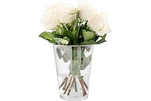 TREND FOR HOME Trend FOR Hone Jarrón de Vidrio 19.5 cm Jarrones de Cristal Jarrón de Flores de Cristal Florero Cristal Transparente Decoracion Salon Contenedor Decorativo | 1965 ml | ⌀ 14.2 cm | Alyssa