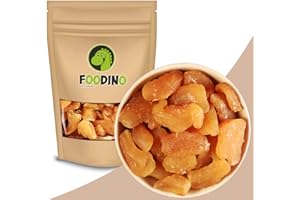 ‎FOODINO Ingwerstücke scharf unbehandelt ohne künstliche Aromen Ingwer Stücke ungezuckert naturbelassen ungeschwefelt ungesalzen 100% Natural 500g 2,5kg wiederverschließbar Premium Qualität FOODINO (1kg)