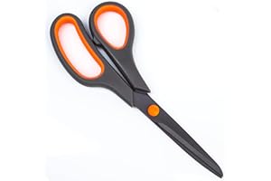 MAGNIFICENT 7 STAR Magnificent Scissors- Teflon Coated Non-Stick Stainless Steel Scissors Heavy Duty with TRP Soft Grip Handles- Sturdy Scissors for Crafting School Office Art Sewing Fabric Home and Kitchen