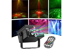 Errum Dj Lights Party Lights, Sound Activated Disco Light with 120 Patterns Effects, Mini LED Party Lamp with Remote Control for Halloween Christmas Birthday Karaoke Bar, Black