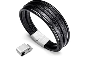 murtoo armband herr, läderarmband män med stängning av rostfritt stål, flerskiktat herrarmband, modetillbehör för vardagen, f