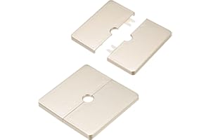 M METERXITY 2-Pack Wall Split Flange, ABS Square Self-Adhesive Escutcheon Plate Cover Buckle for 12mm/0.47in Dia Pipe Accessories/Floor/Ceiling, Plumbing Cover Plates [Gold,7mm/0.28in H]