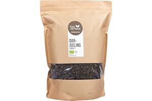 TEE VERLIEBT FRUTEG Herbata Darjeeling Bio Second Flush 1000 G | Loser Bio Darjeeling Tea FTGFOP1 z Indii | Lekka organiczna czarna herbata z aromatem pełnoprawnym | Czarna herbata bio dużo 1 kg