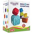 Funskool Giggles - Build N Tilt Number Cubes, Multicolour Cubes, Cubes with Numbers, Stack and Nest, 12 Months and Above, 2 Modes of Stacking Straight Stack and Slant Stack