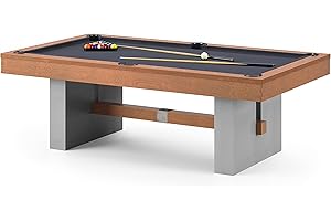 ‎AUTOMATEN HOFFMANN Automaten Hoffmann Bison Billardtisch Loft | Betonoptik, Birkenfurnier, Buchenholz | 7ft, 7,5ft o. 8ft | 25 mm Spielfeld, Schurwolle Billardtuch | Kautschuk Banden, Echtleder Ballfangtaschen