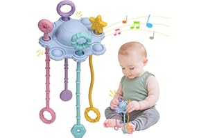ETETOO Jouet Montessori - Jeux Bebe pour Travailler La Motricité Fine, Silicone 100% De Qualité Alimentaire avec Fonction De Hochet Intégrée Et Conception Facile À Nettoyer (Bleu)