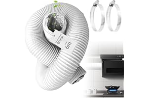 HOSPAOP Abluftschlauch Ø80mm Länge 6m Flexibel PVC Alurohr Klimageräte Lüftungsschlauch, Flex Schlauch Alu für Mobile Klimaanlage Wäschetrockner Abzugshaube Trockner