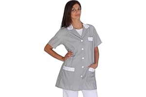 tessile astorino Ricamo Gratuito - Camice da Lavoro Donna - Divisa per Maestra, Imprese di Pulizia, Parrucchiera, Estetista, Scuola Infanzia - Vari Colori - Casacca Personalizzata