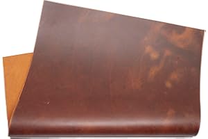 HAPPER STUDIO Lederreste - Vorgeschnittene DIY Blätter für Handwerk und Hobby in verschiedenen Größen. Crazy Horse gewachstes Leder (Brown Whiskey 1,7mm, A5 14.8 x 21 cm)