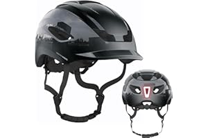 CASR Made For Xiaomi LED Helmet - Casque LED VTT/Vélo & Trottinette Électrique - Bloc LED Arrière Rechargeable & Adapté Multisports - Confortable & Design Respirant pour Homme & Femme - Noir