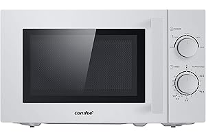 ‎COMFEE Comfee CMSN 20 si Mikrowelle / Solo-Mikrowelle mit 5 Leistungsstufen/ Innenbeleuchtung/ easy Defrost/360°Drehteller / Zwei Drehregler/20L/700W/ Silber