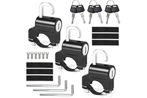 YZDZSW Helmschloss, Motorrad Helmschloss, 3 Stück Universal Motorrad Helmschloss mit Schlüssel, Bicycle Helmet Lock Für Lenkerrohre Motorräder Fahrräder 22-28 mm