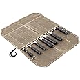 Xumann Knife Roll Bag, Knife Case for Chefs, Waxed Canvas Knife Bag, 7 Slots Knife Cutlery Tool Roll Case Storage Bag, Gifts for Pro Chefs or Culinary Enthusiasts